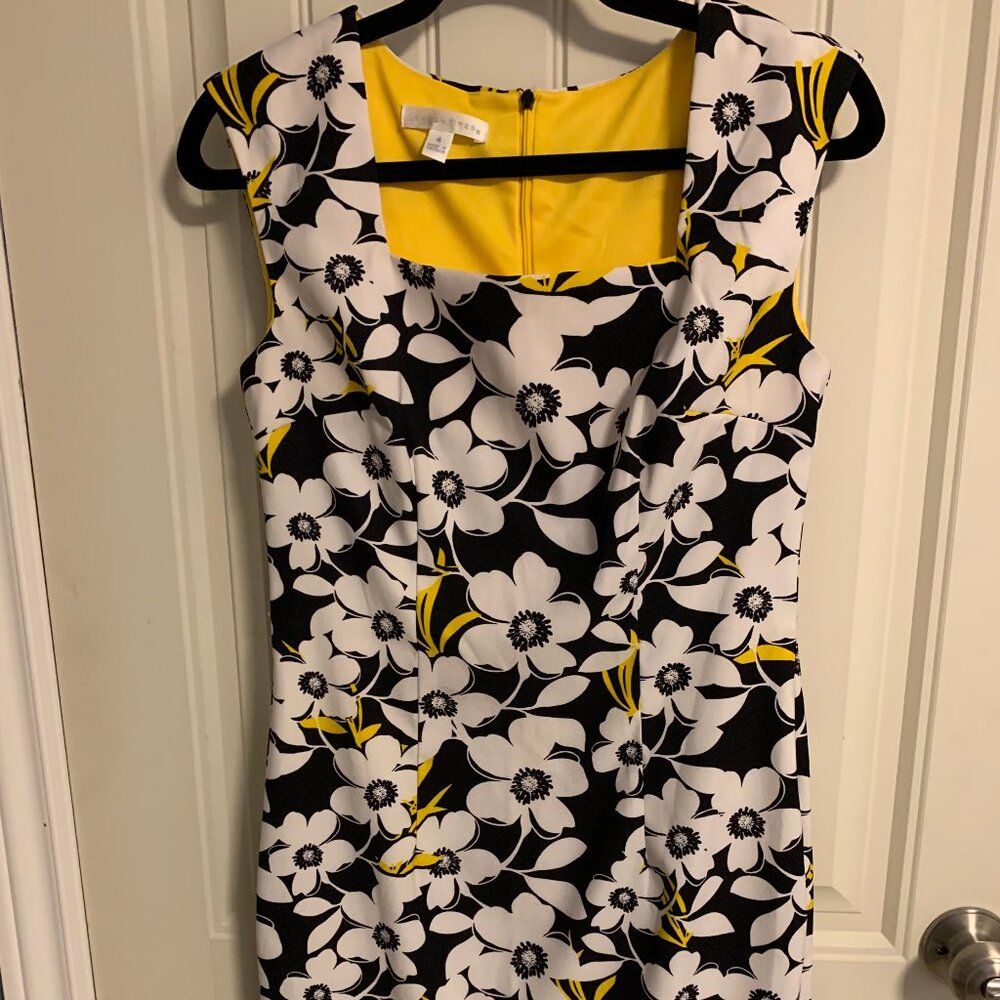 London Times Black Floral Dress